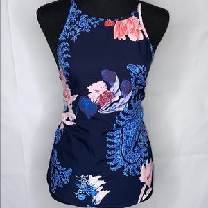 Navy blue floral top